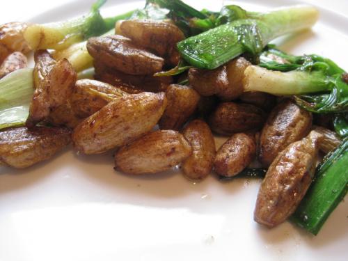 Sauteed daylily tubers and stems